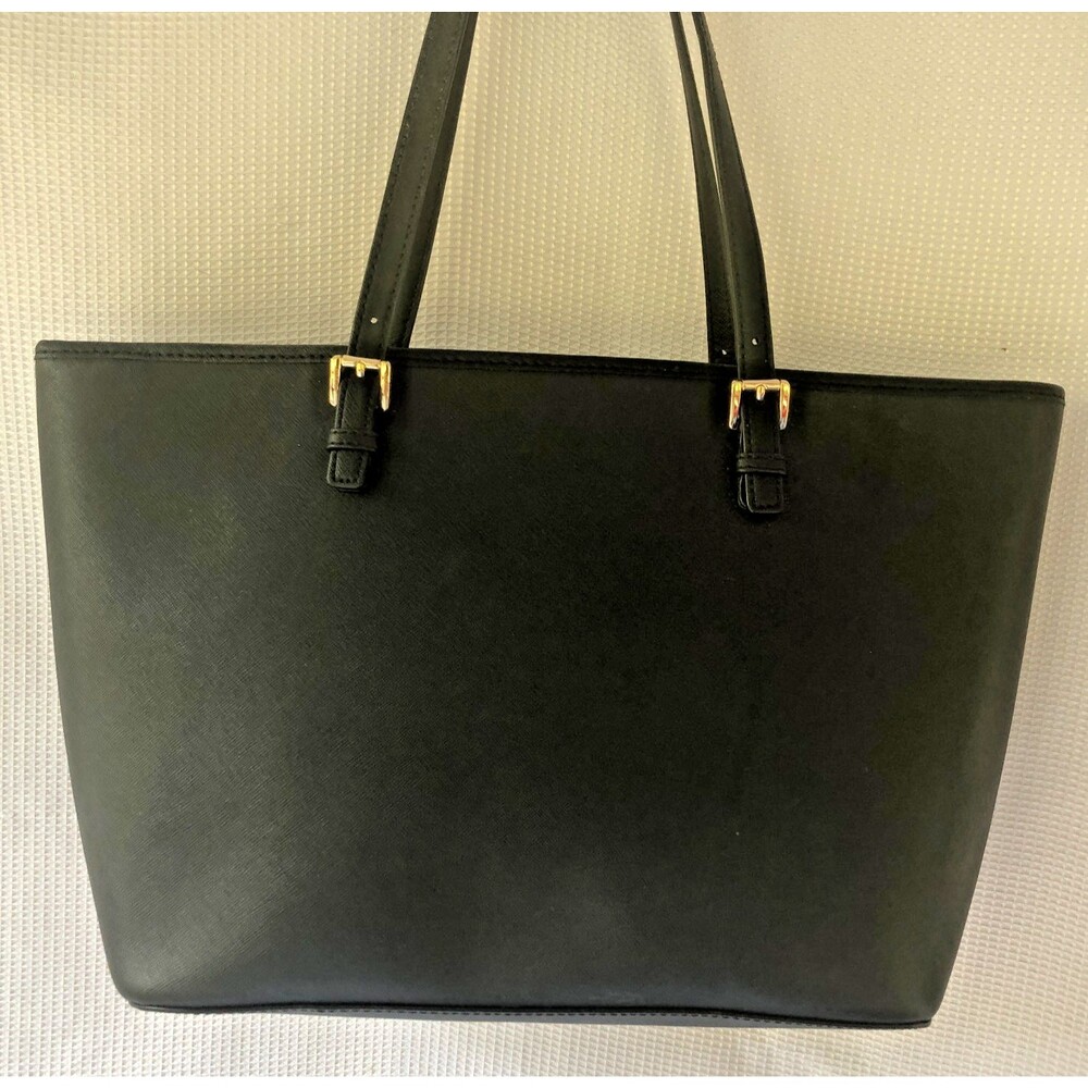 Michael Kors Black Tote Bag , Saffiano leather, zipper, MK fob, inside pockets - Picture 6 of 16